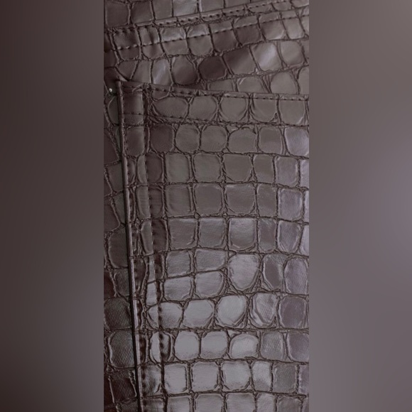 NWT Dynamite Brown Crocodile Faux Leather Pants - Picture 4 of 4